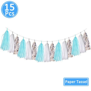 First Happy Birthday Blue Balloon Banner My 1st 1 One Year Party Decorations Kids Baby Boy Girl Adult Garland Supplies Rose Gold