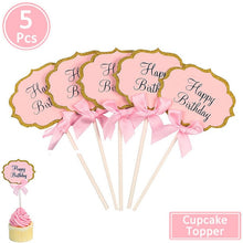 Load image into Gallery viewer, 10/6Pcs Glitter Paper 1 Cupcake Toppers First Birthday Party Decorations 1st Birthday My One Year Baby Boy Girl Supplies